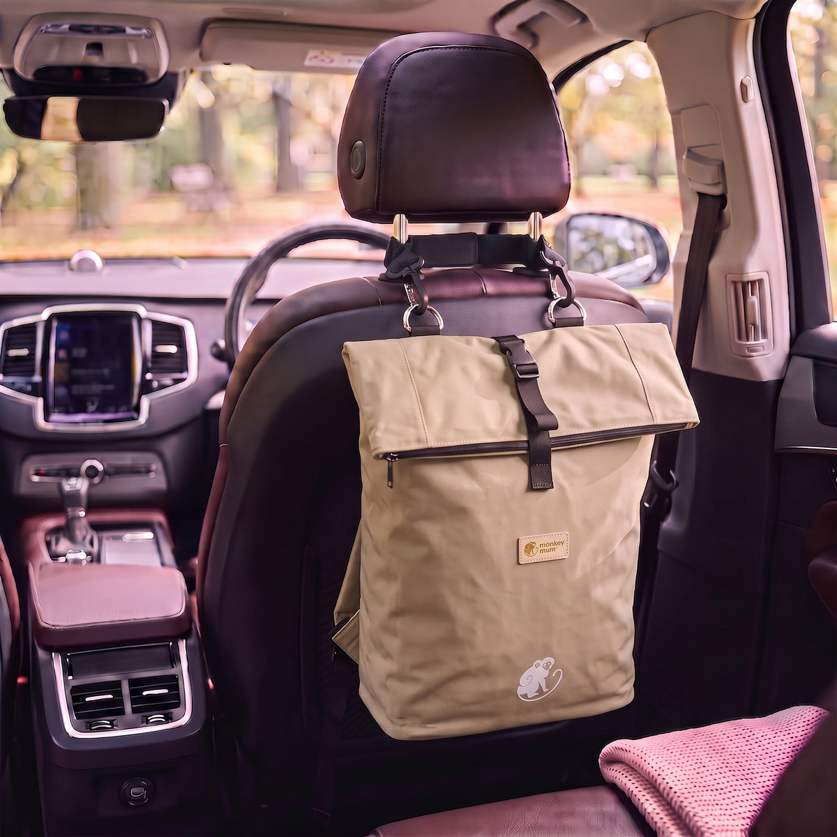 Monkey Mum® Rucsac din twill pentru cărucior – Nisip deșertic