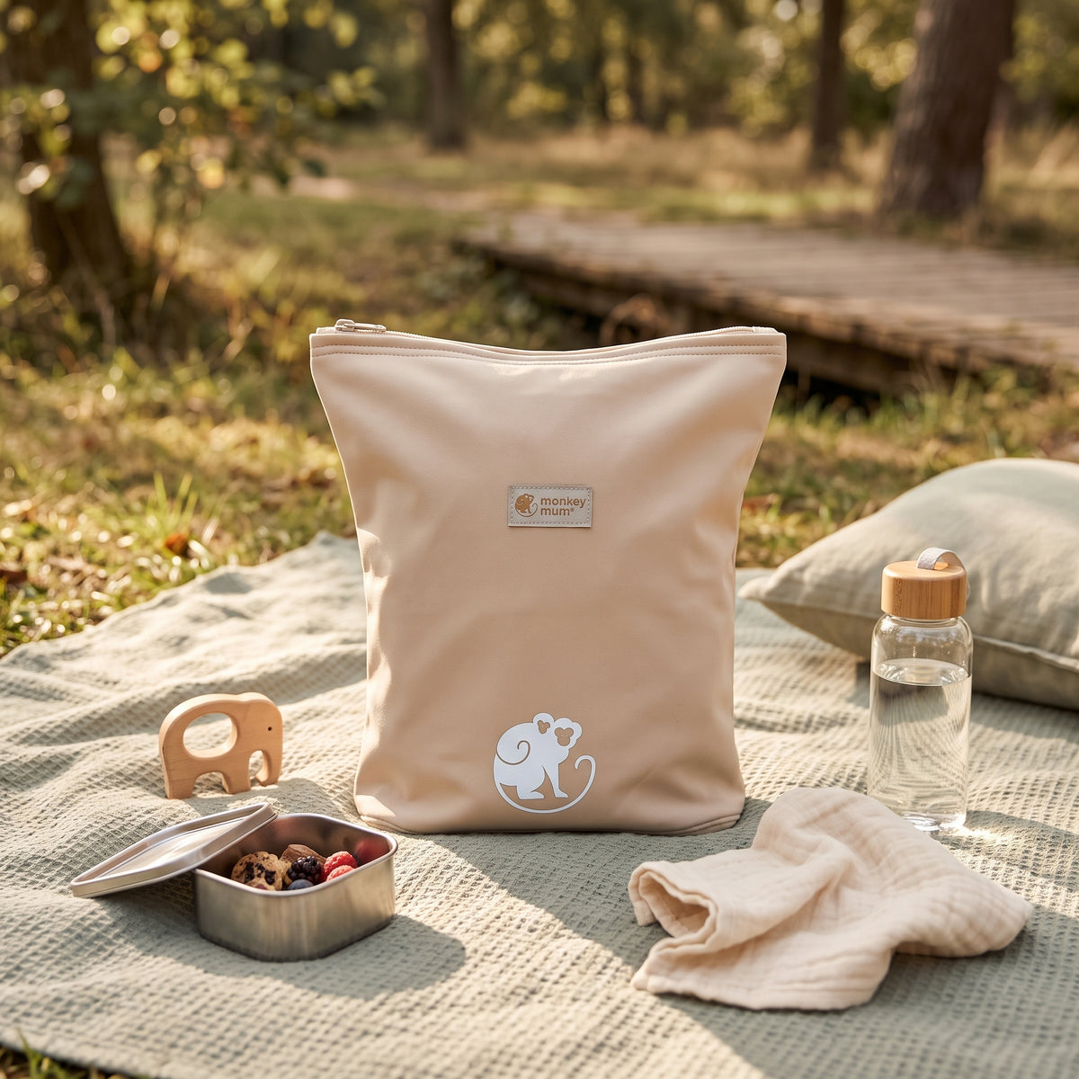Rucsac softshell pentru copii Monkey Mum®  - Bej
