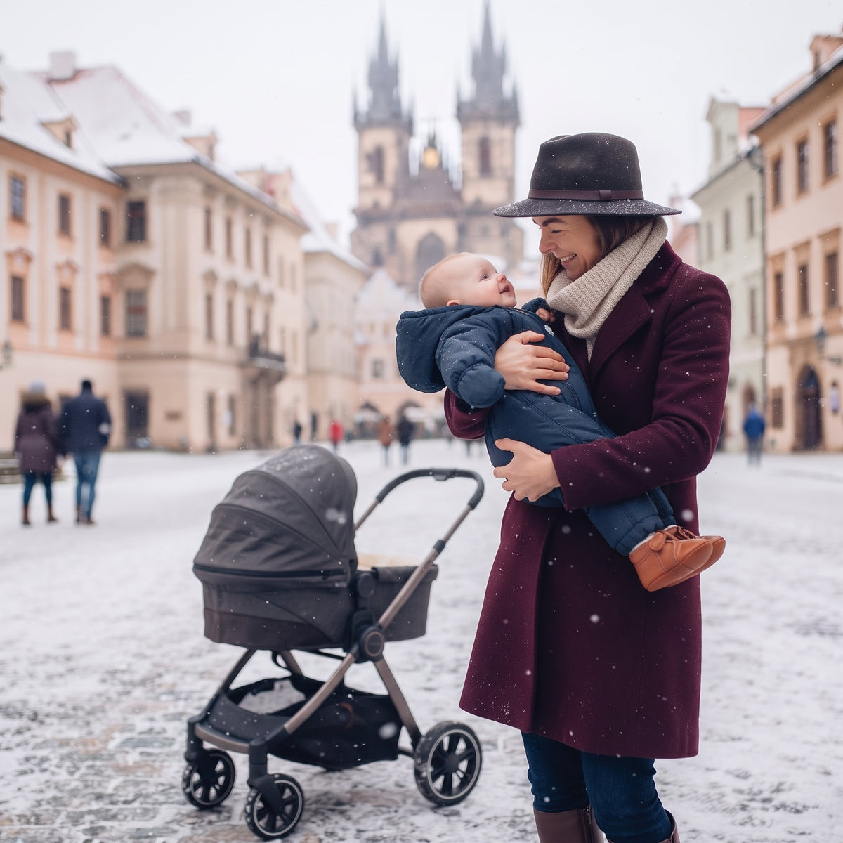 Monkey Mum® Combinezon de iarnă softshell pentru copii cu blăniță de miel - Poveste de seară - măr. 62/68, 74/80