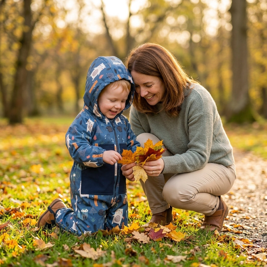 Monkey Mum® Combinezon softshell cu membrană – Animăluțe de noapte - măr. 98/104, 110/116