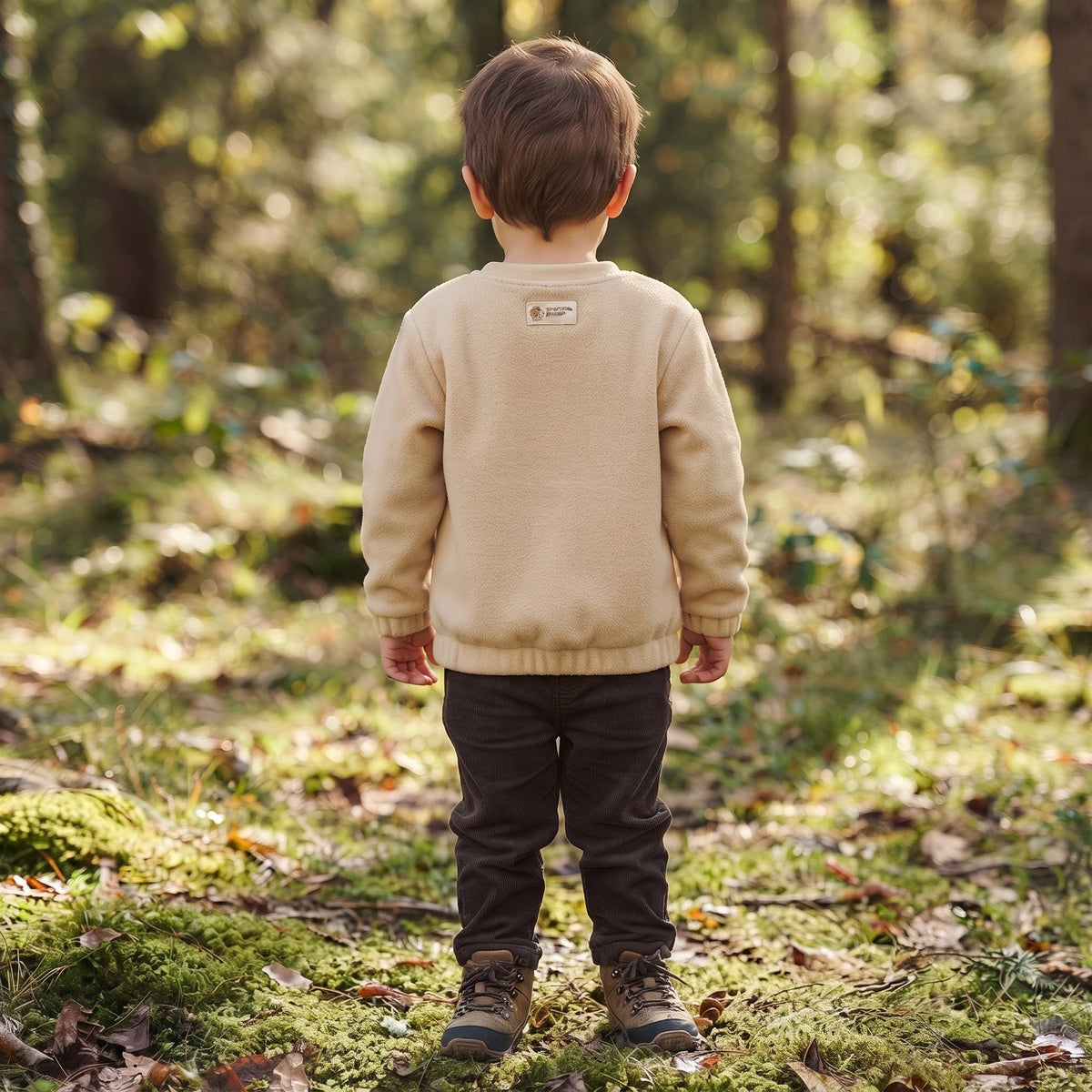 Hanorac fleece pe cap Monkey Mum® - Bej