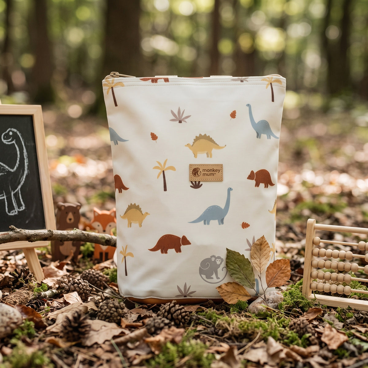 Rucsac softshell pentru copii Monkey Mum® - Povestea dinozaurilor