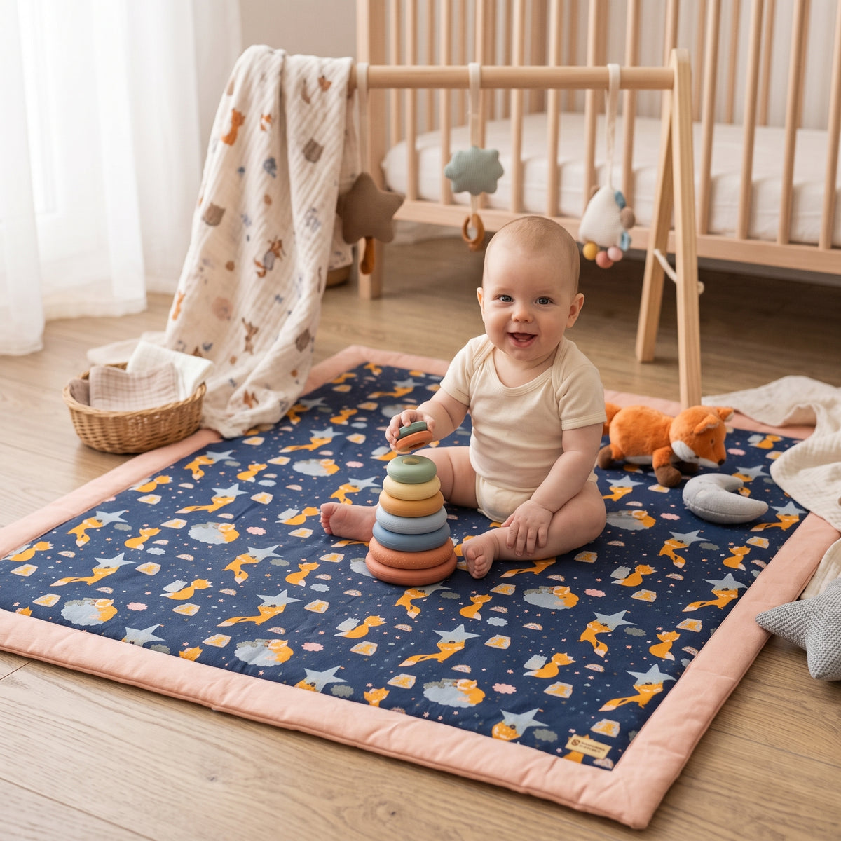 Covoraș de joacă Monkey Mum® - animăluțe stelare
