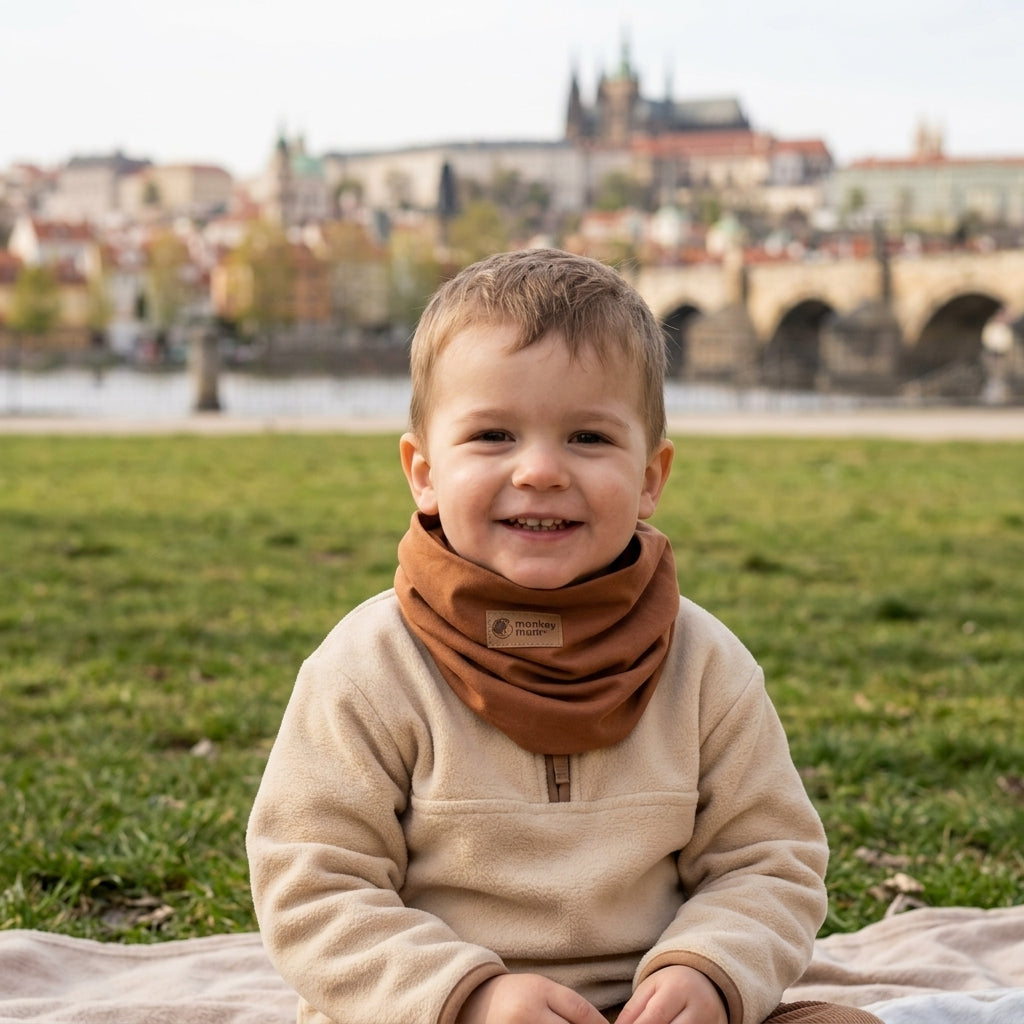 Guler pentru gât Monkey Mum® - Maro deschis