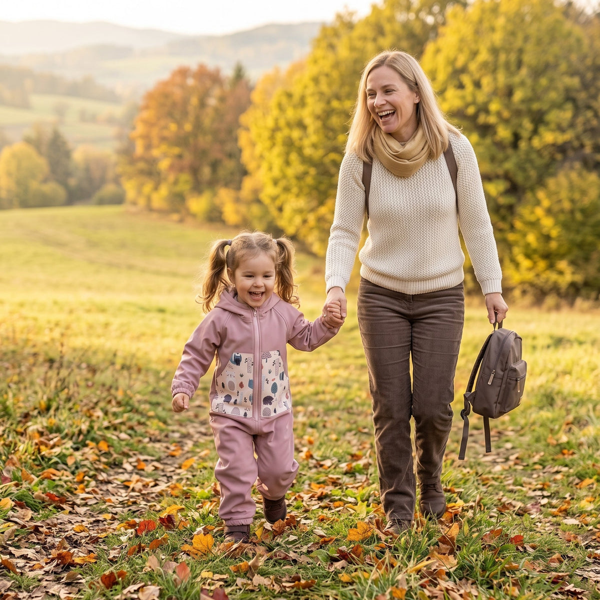 Monkey Mum® combinezon softshell cu membrană – Animăluțe dulci - măr. 98/104, 110/116