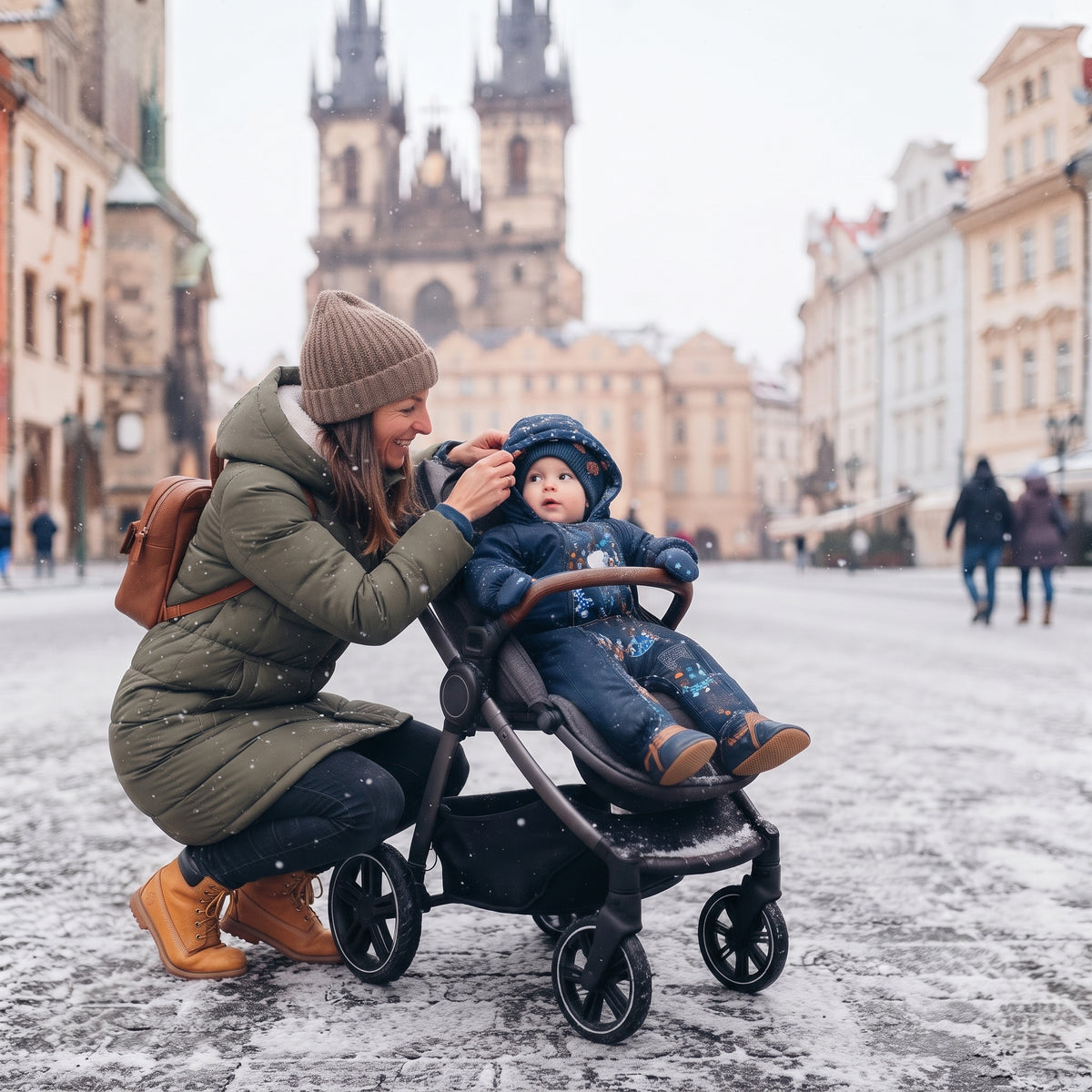 Monkey Mum® Combinezon de iarnă softshell pentru copii cu blăniță de miel - Poveste de seară cu ursuleț - măr. 62/68, 74/80