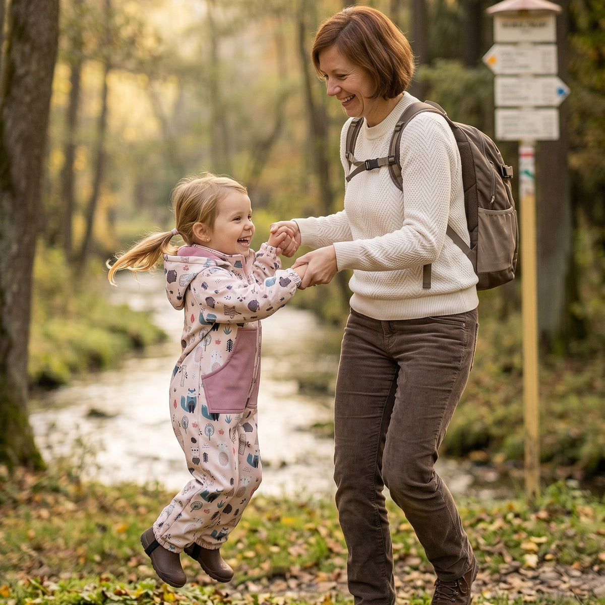 Monkey Mum® combinezon softshell cu membrană – Animăluțe de zi - măr. 98/104, 110/116