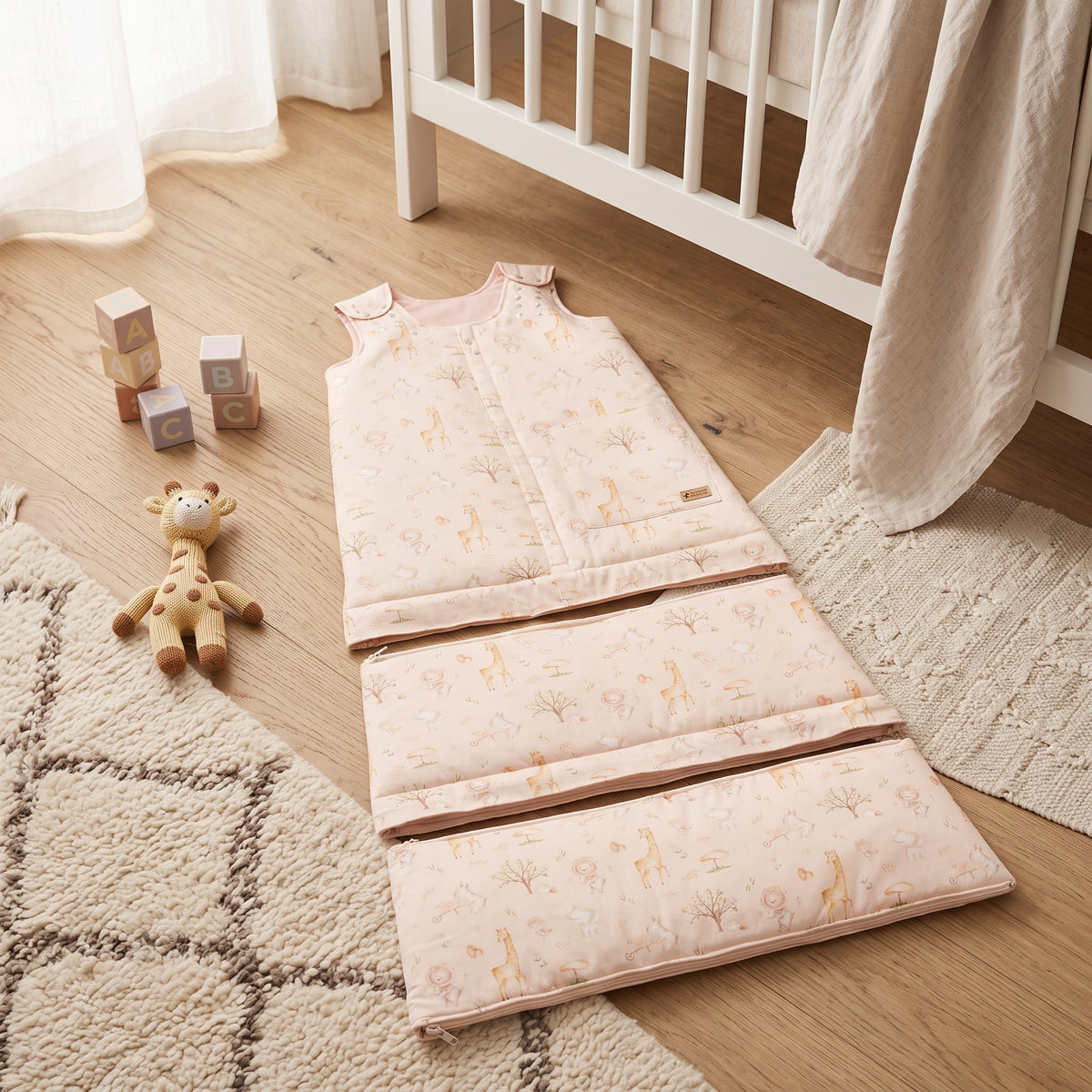 Sac de dormit de iarnă ajustabil Monkey Mum® 0 - 4 ani - set - Primăvara cu animăluțe