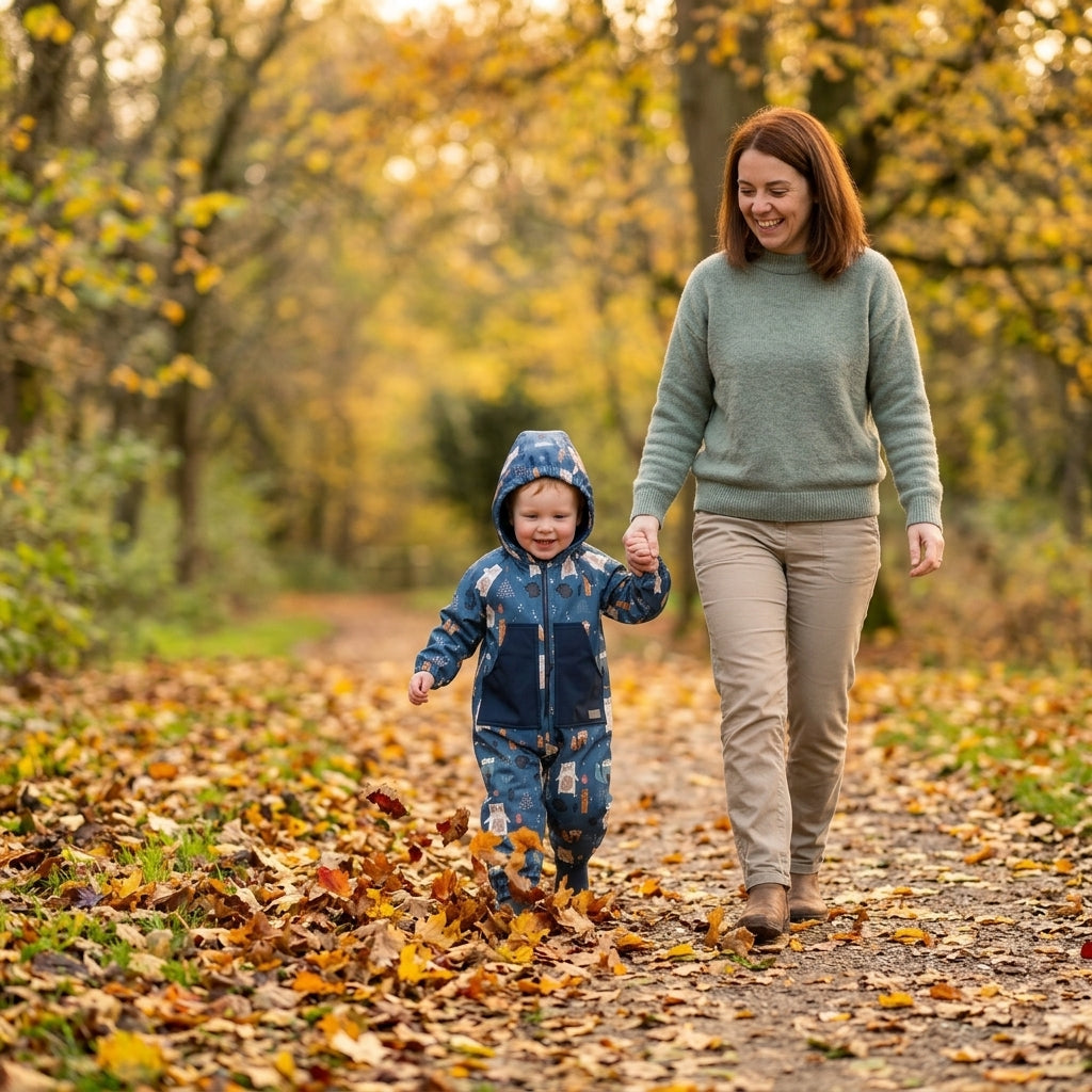 Monkey Mum® Combinezon softshell cu membrană – Animăluțe de noapte - măr. 98/104, 110/116