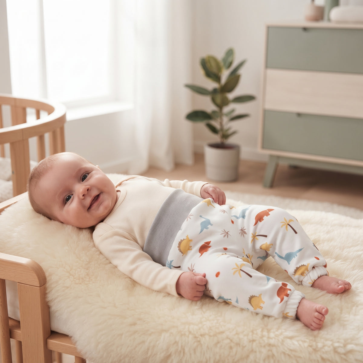 Pantaloni pentru copii din softshell cu membrană Monkey Mum® - Poveste cu dinozauri