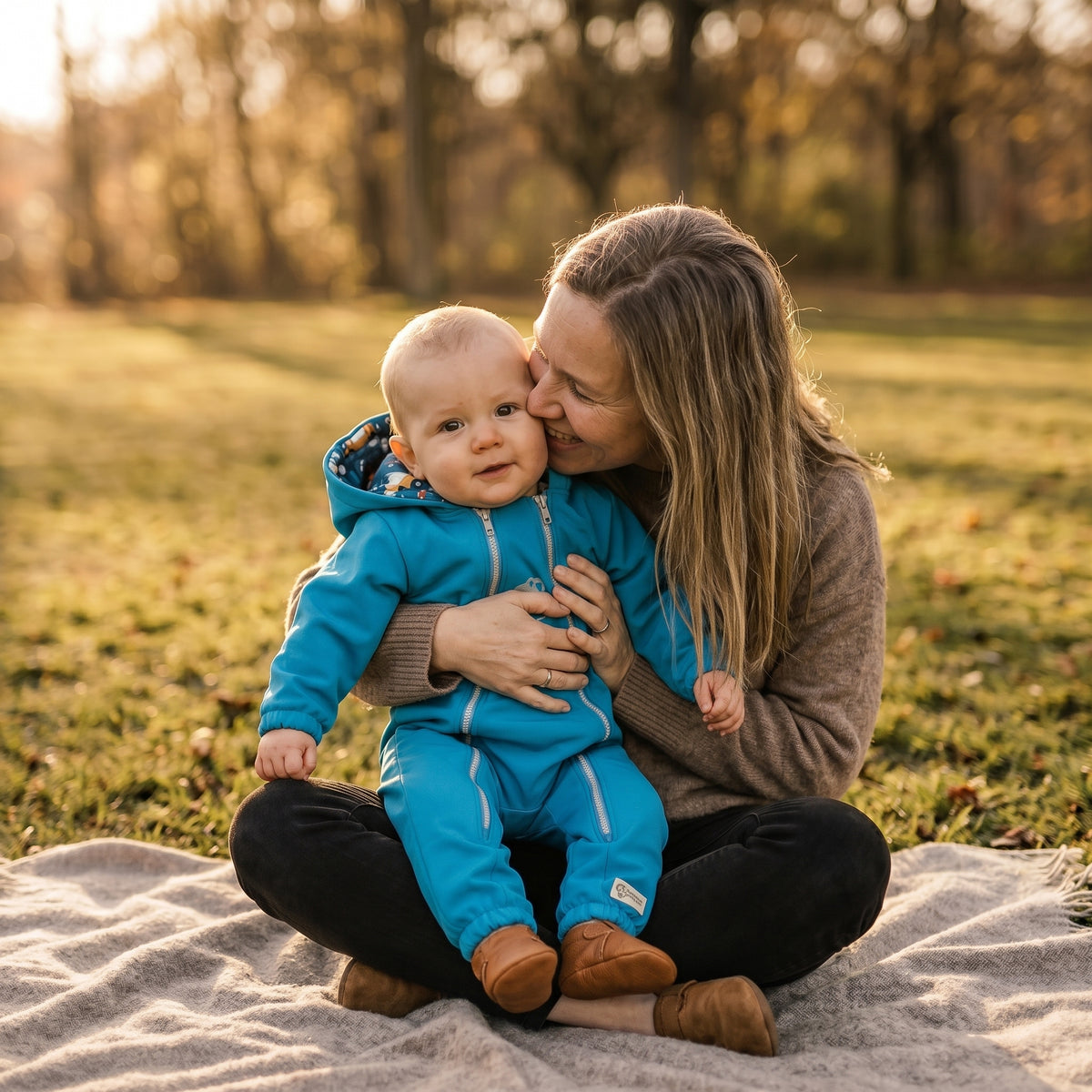Monkey Mum® combinezon softshell cu membrană – Șantier vesel - măr. 62/68, 74/80