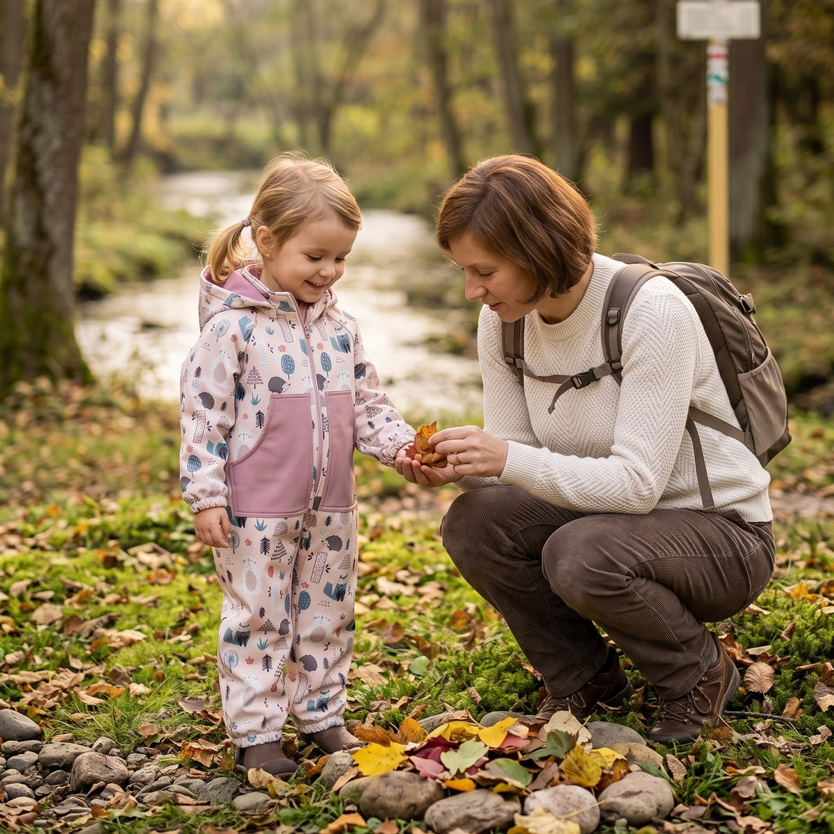 Monkey Mum® combinezon softshell cu membrană – Animăluțe de zi - măr. 98/104, 110/116