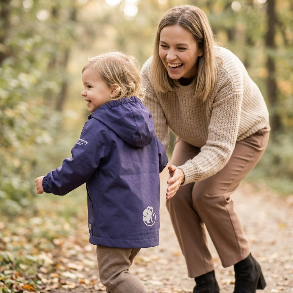 Monkey Mum® geacă din material foșnitor cu mâneci raglan - Violet închis