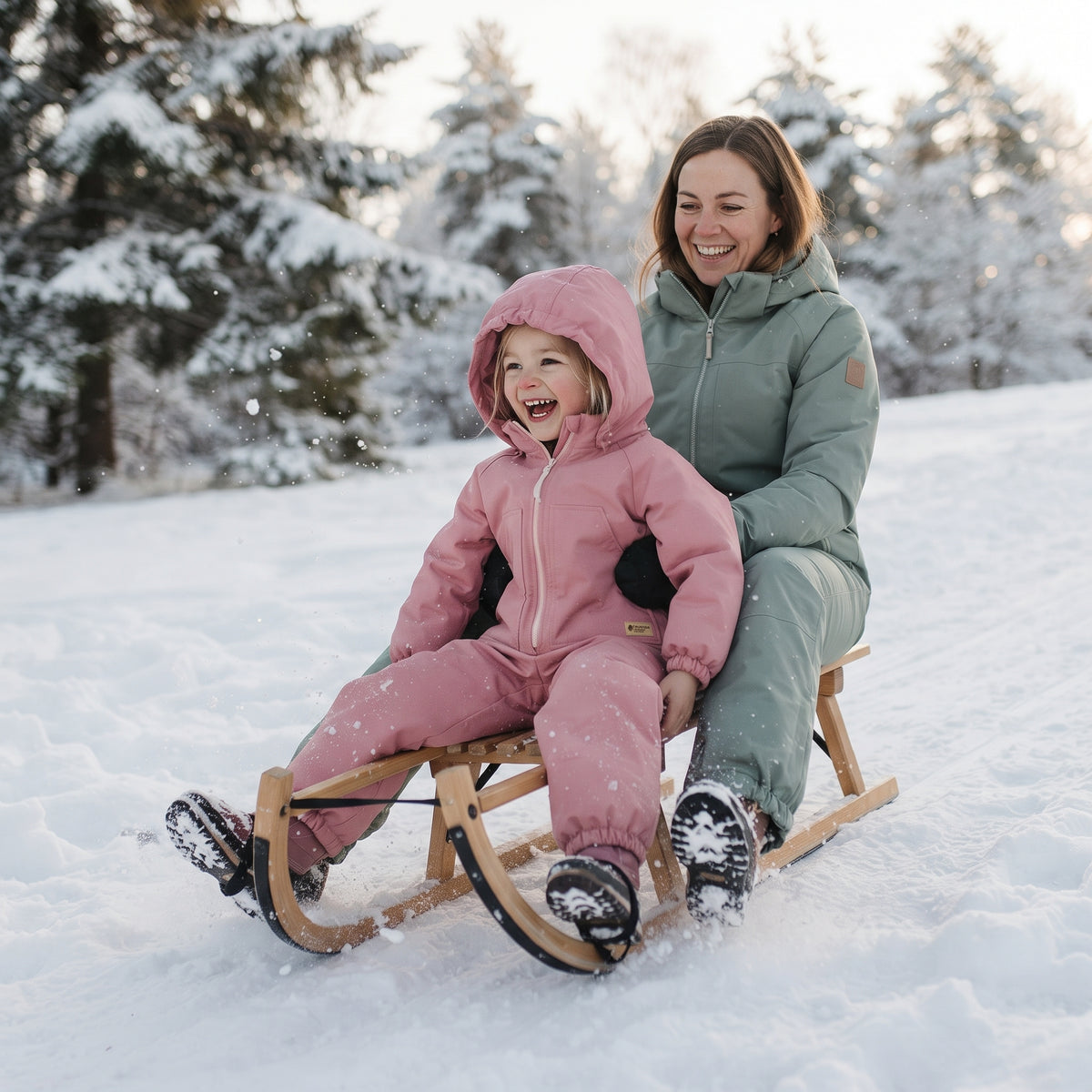 Monkey Mum® Combinezon de iarnă softshell pentru copii cu blăniță de miel - Oiță roz - măr. 98/104, 110/116