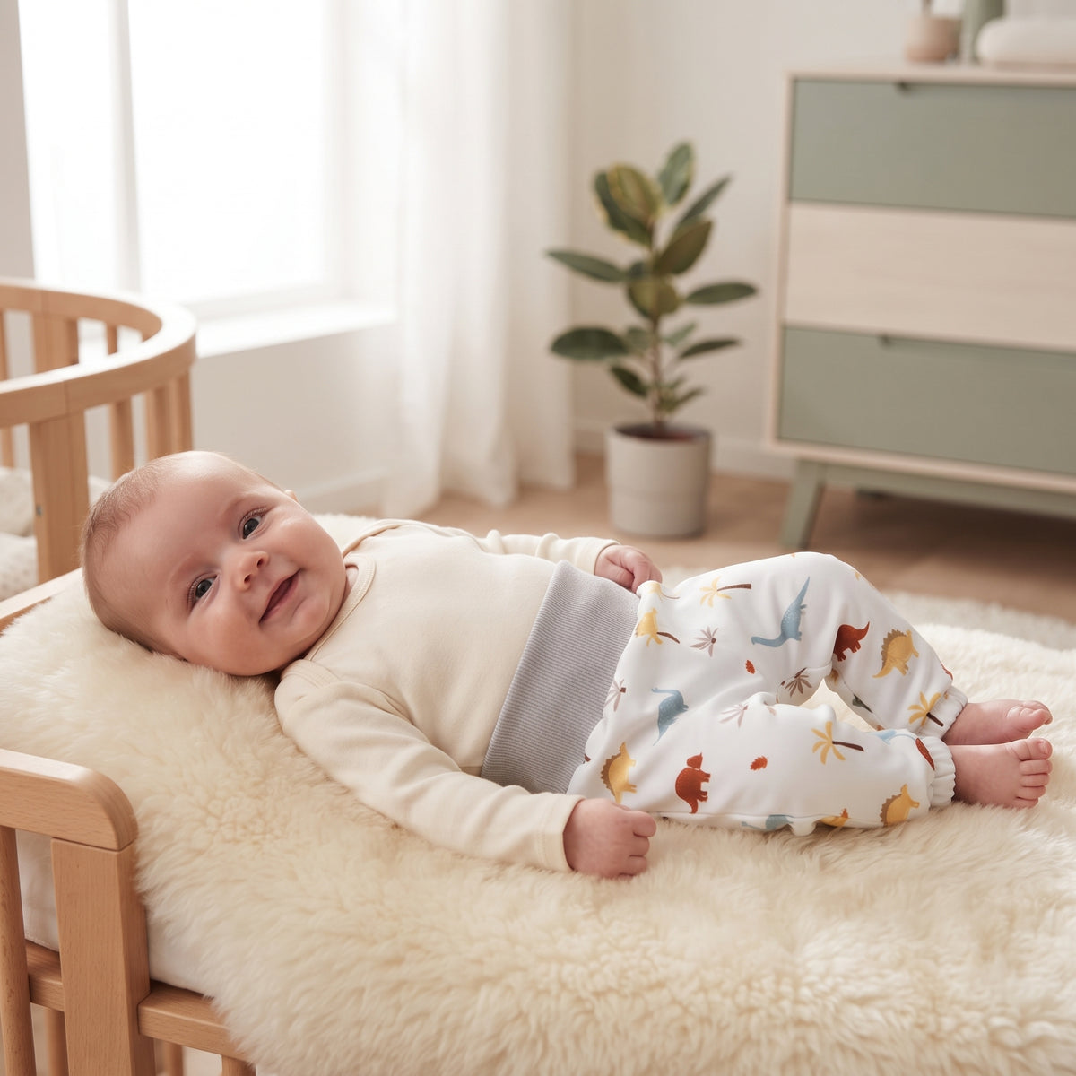 Pantaloni pentru copii din softshell cu membrană Monkey Mum® - Poveste cu dinozauri