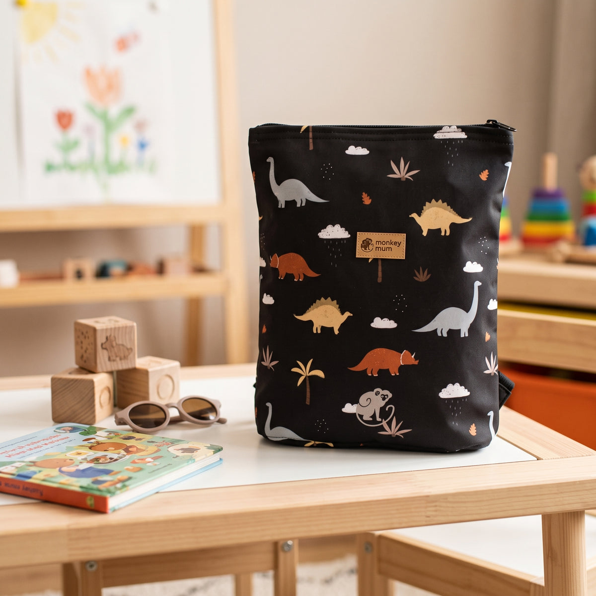 Rucsac softshell pentru copii Monkey Mum® - Călătoria dinozaurilor