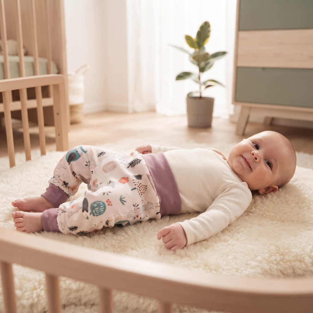 Pantaloni pentru copii din softshell cu membrană Monkey Mum® - Animăluțe de zi