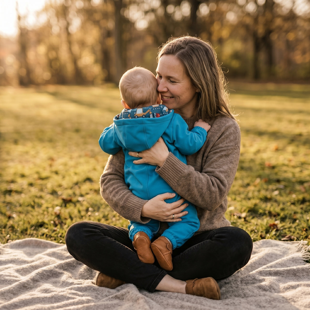 Monkey Mum® combinezon softshell cu membrană – Șantier vesel - măr. 62/68, 74/80