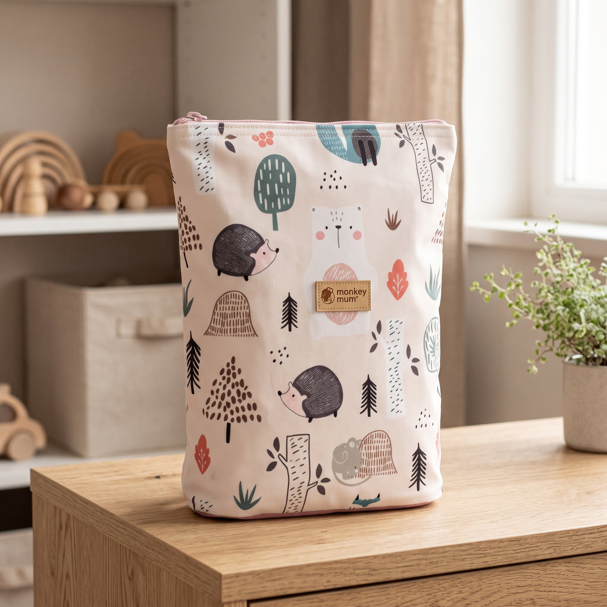 Rucsac softshell pentru copii Monkey Mum® - Animăluțe de zi