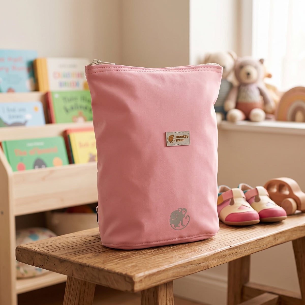 Rucsac softshell pentru copii Monkey Mum® - Vată de zahăr