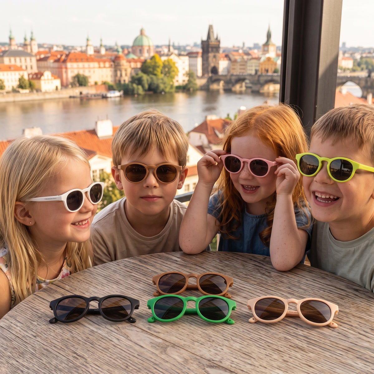 Ochelari de soare pentru copii Monkey Mum® - Expresie de maimuță - mai multe culori