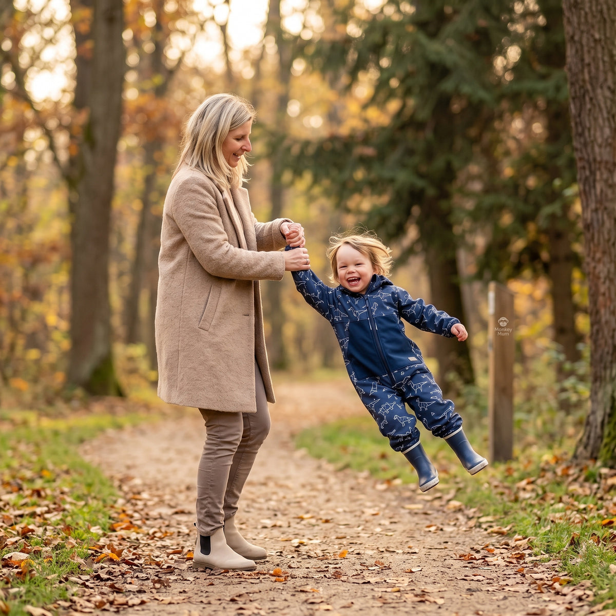 Monkey Mum® combinezon softshell cu membrană – Constelația dinozaurilor - măr. 98/104, 110/116