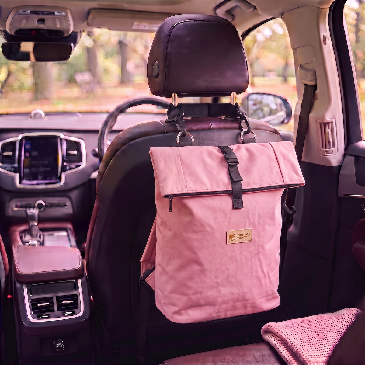 Monkey Mum® Rucsac din softshell pentru cărucior – Vată de zahăr