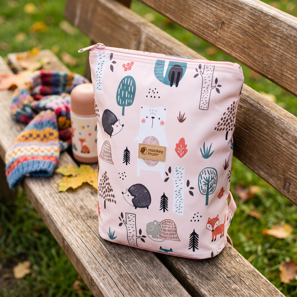 Rucsac softshell pentru copii Monkey Mum® - Animăluțe de zi