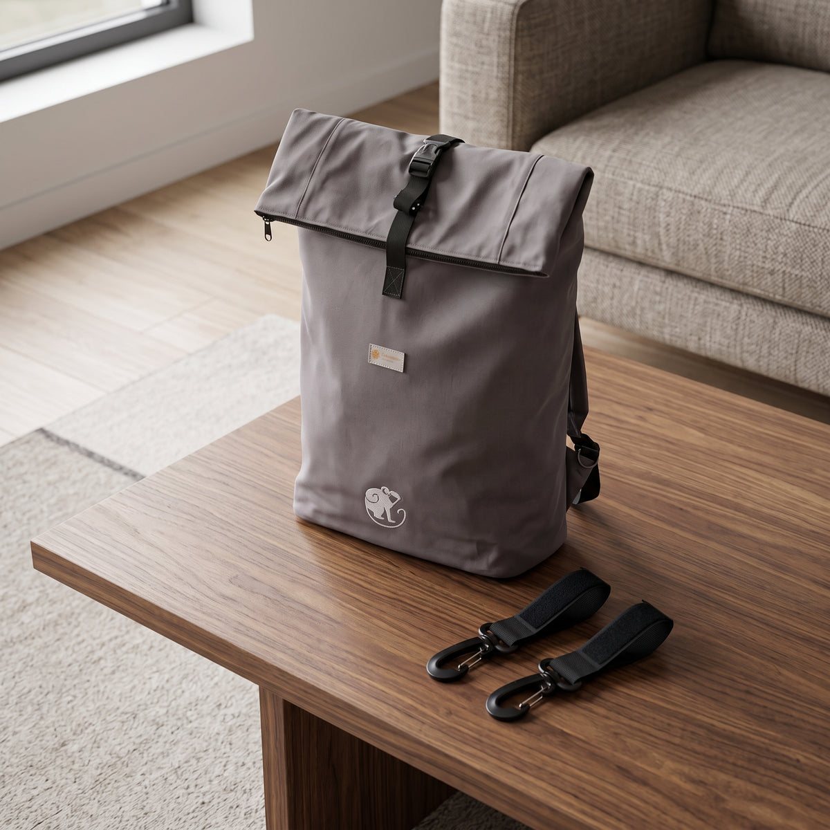 Monkey Mum® Rucsac din twill pentru cărucior – Briză proaspătă