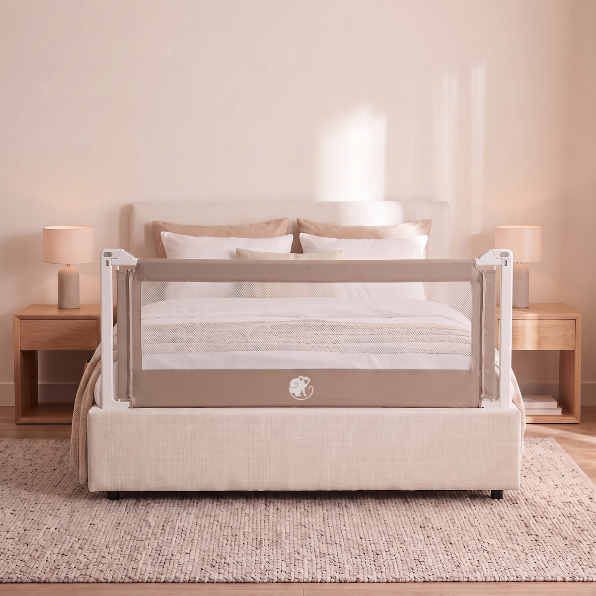 Husă pentru barieră de pat Monkey Mum® Popular – Gri închis