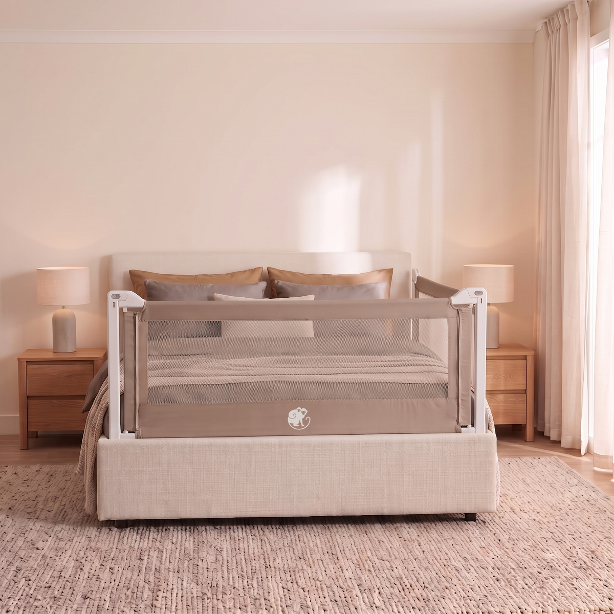 Husă pentru barieră de pat Monkey Mum® Popular – Gri închis