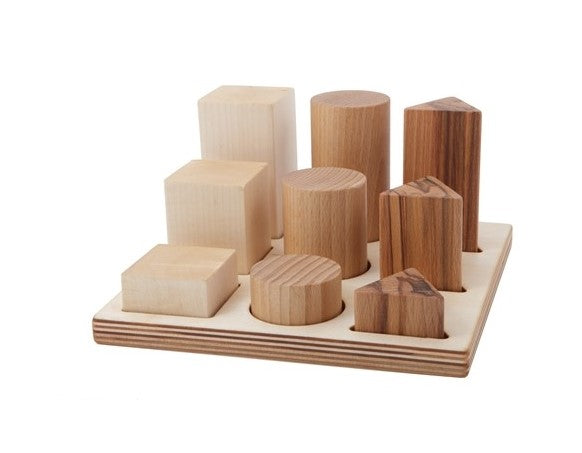 Wooden Story placa de sortare cu forme geometrice XL - Natural