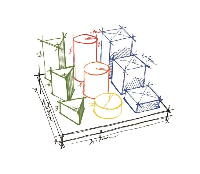 Wooden Story placă de sortare cu forme geometrice XL - Curcubeu