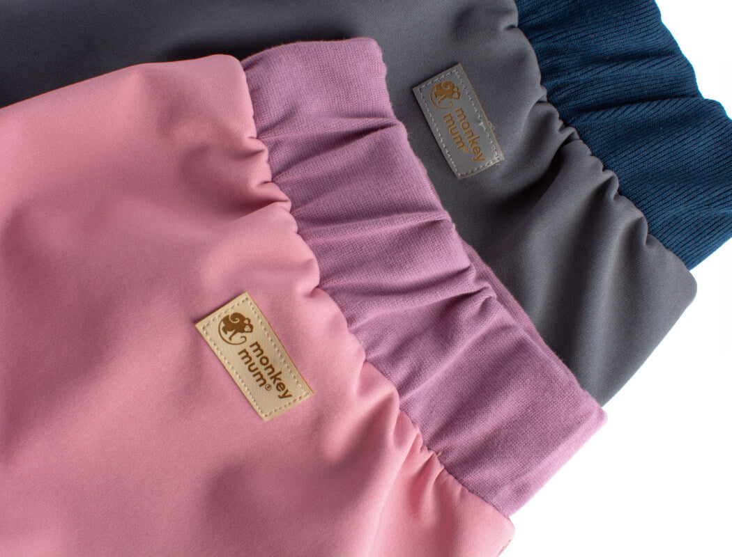 Pantaloni pentru copii din softshell cu membrană Monkey Mum® - Vată de zahăr