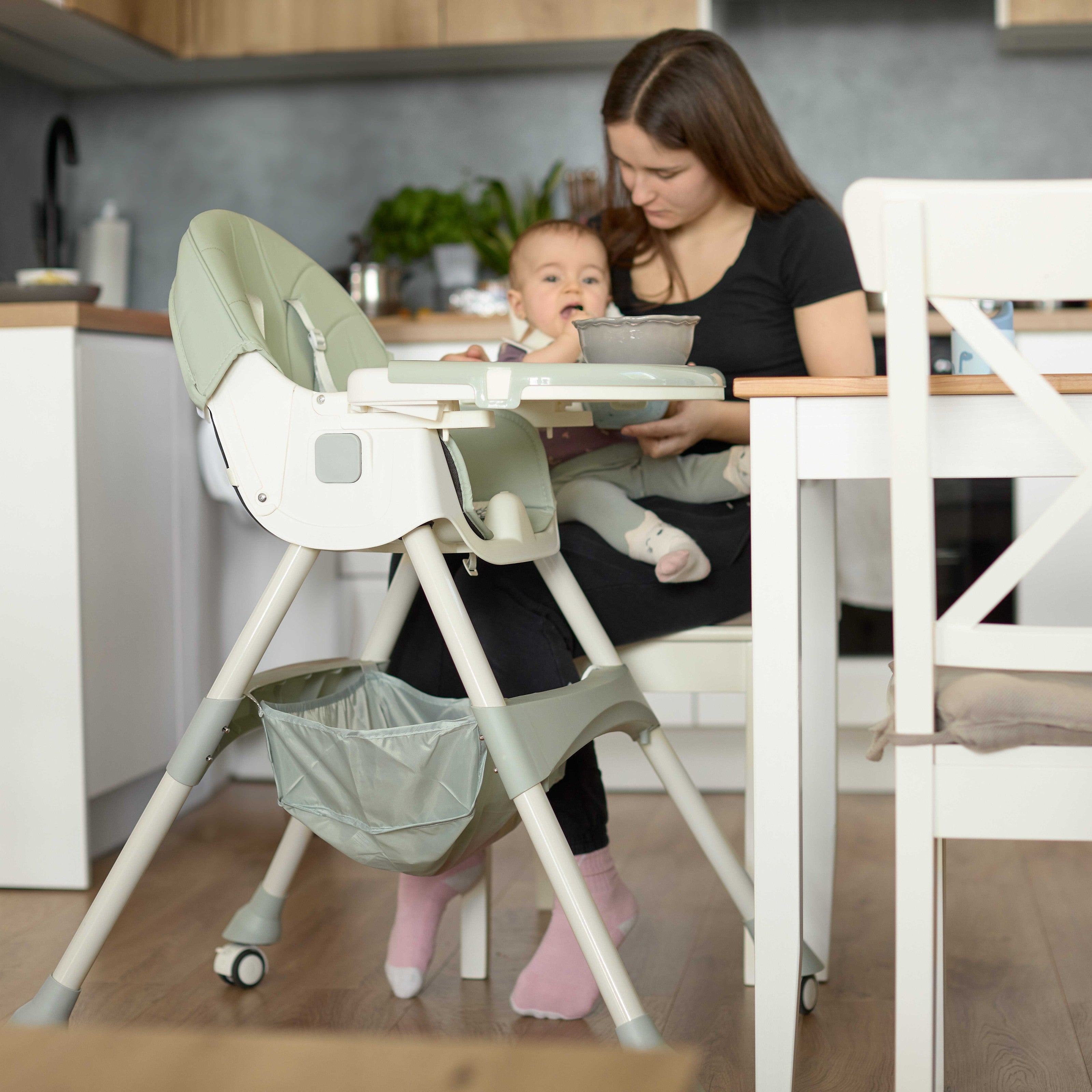 Scaun de masă pentru copii 2 în 1 Comfort - Bej - desfăcut