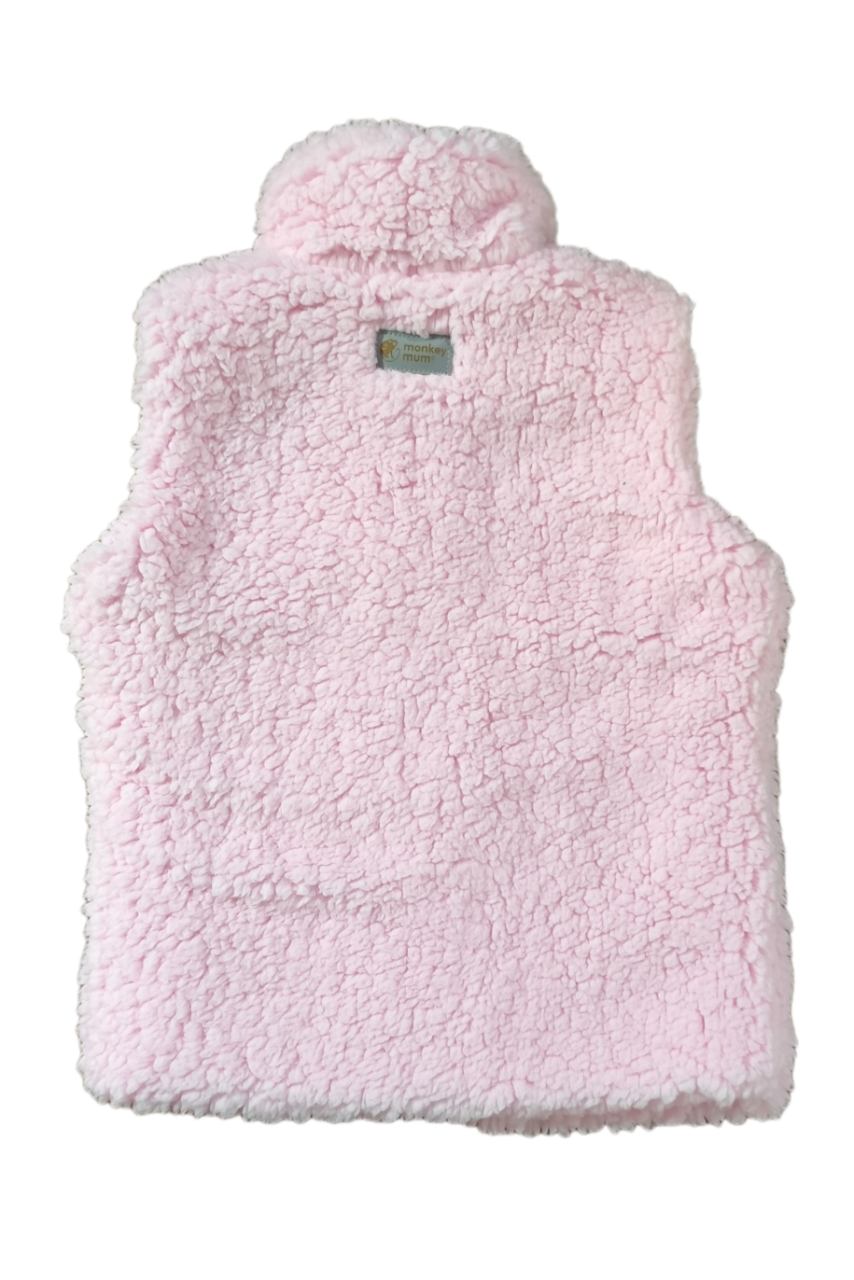 Vestă din lână de miel Monkey Mum® - Roz