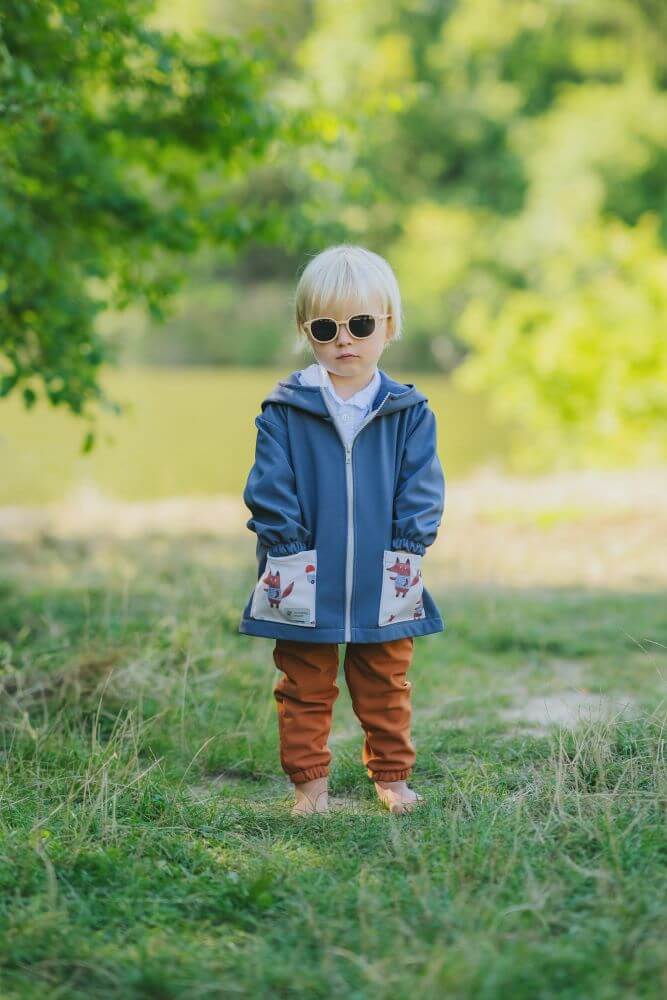 Pantaloni pentru copii din softshell cu membrană Monkey Mum® - Frunze de toamnă