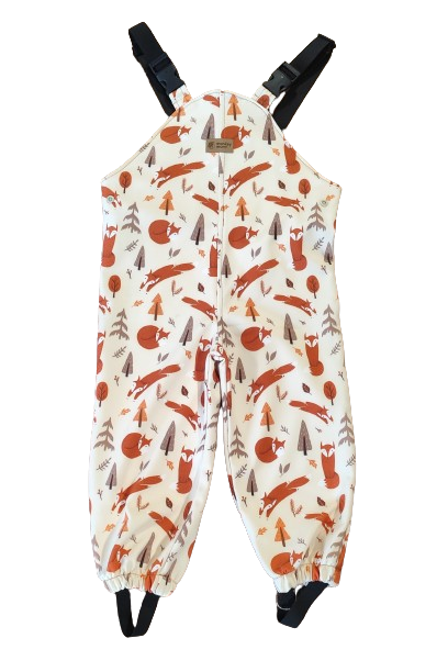 Monkey Mum® pantaloni cu pieptar softshell cu membrană - Joaca vulpițelor