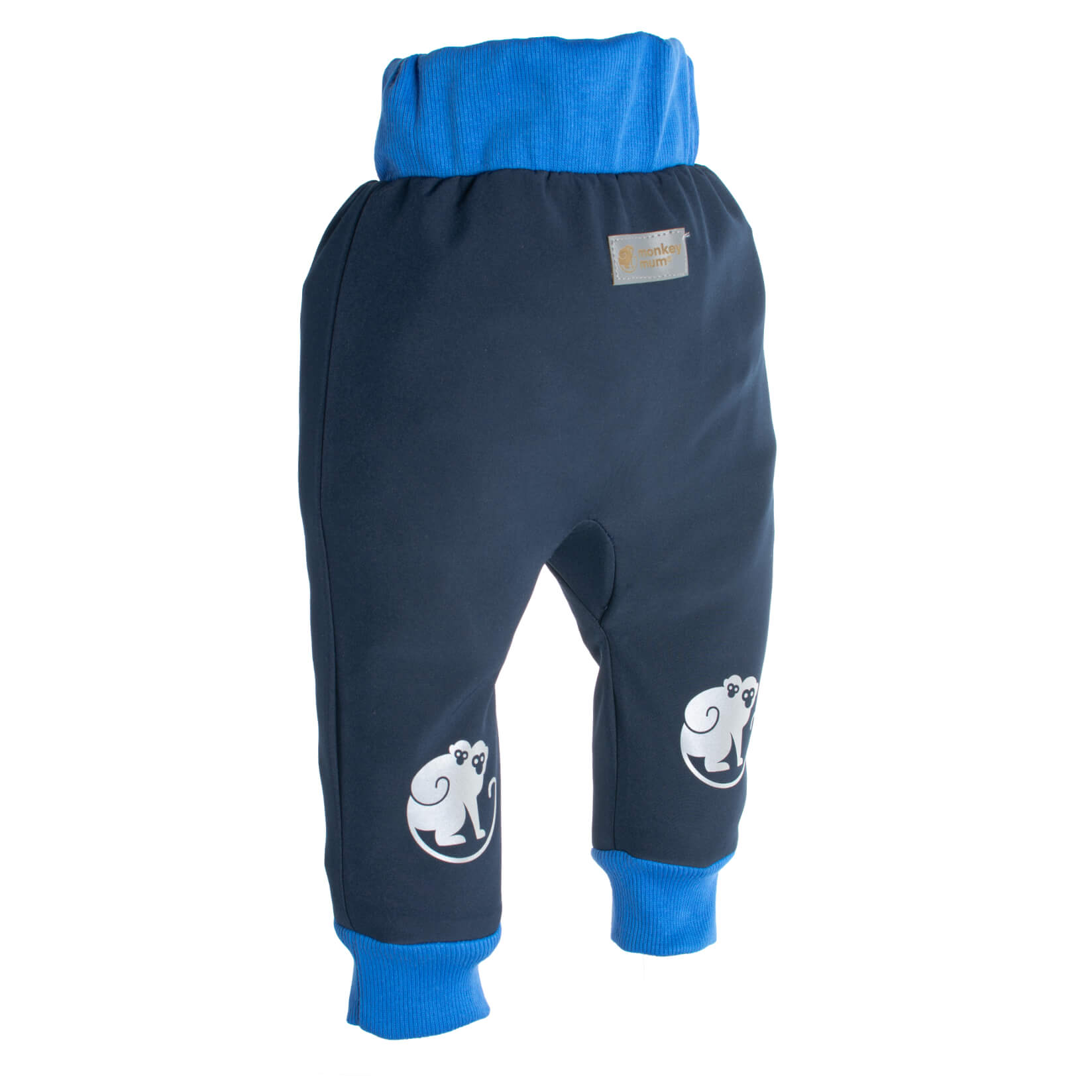 Pantaloni pentru copii din softshell cu membrană Monkey Mum® - Cerul nopții