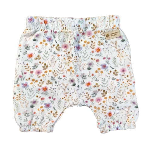 Pantalonași din muselină Monkey Mum® - Pajiște înflorită