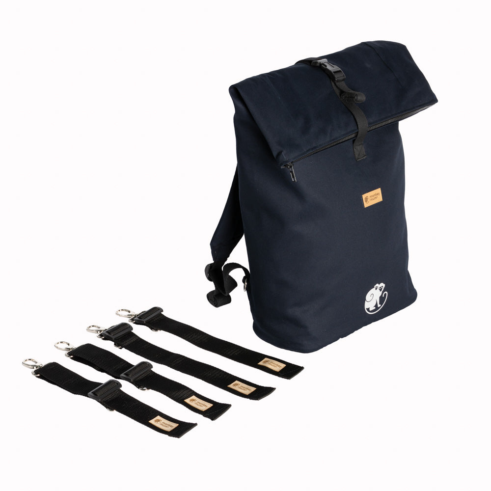 Monkey Mum® Rucsac integrat din twill pentru port-bebe Carrie - Întuneric argintiu