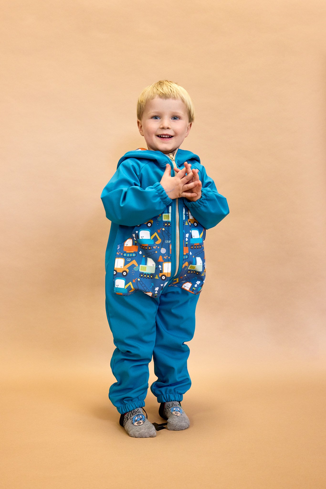 Monkey Mum® combinezon softshell cu membrană – Cerul dinozaurilor - măr. 62/68, 74/80