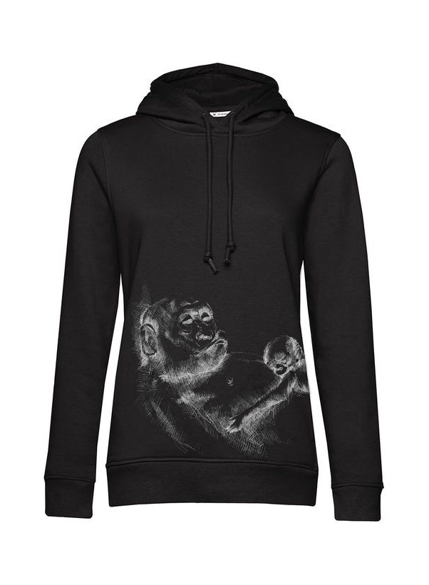 Hanorac pentru alăptare Monkey Mum® negru - maimuțică