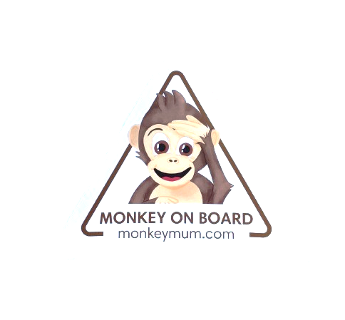 Sticker auto Monkey Mum® - albă