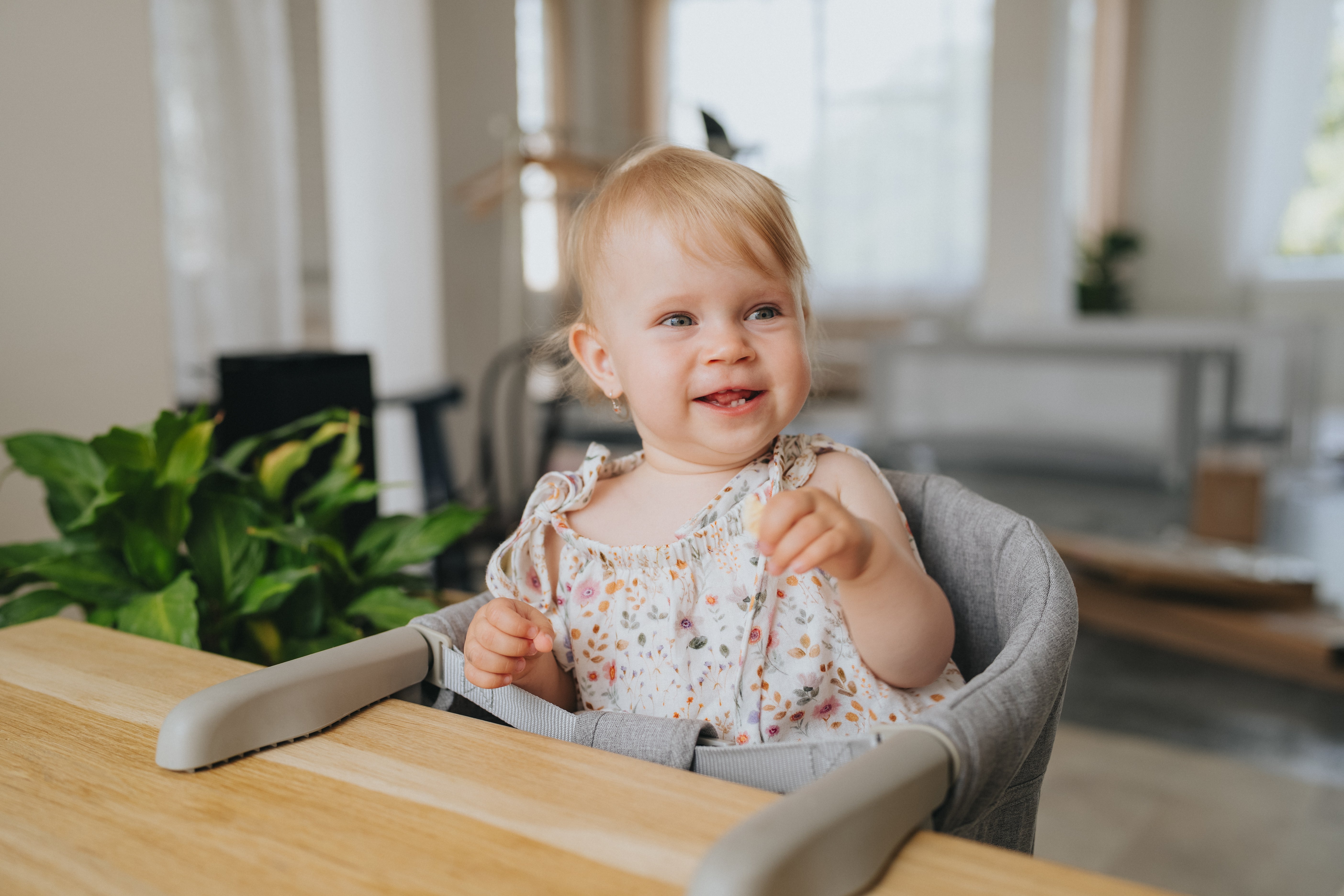 Scaun înalt de călătorie Monkey Mum® - gri