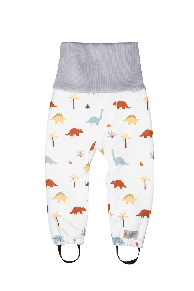Pantaloni softshell pentru copii, extensibili, cu membrană Monkey Mum® - Povestea dinozaurilor