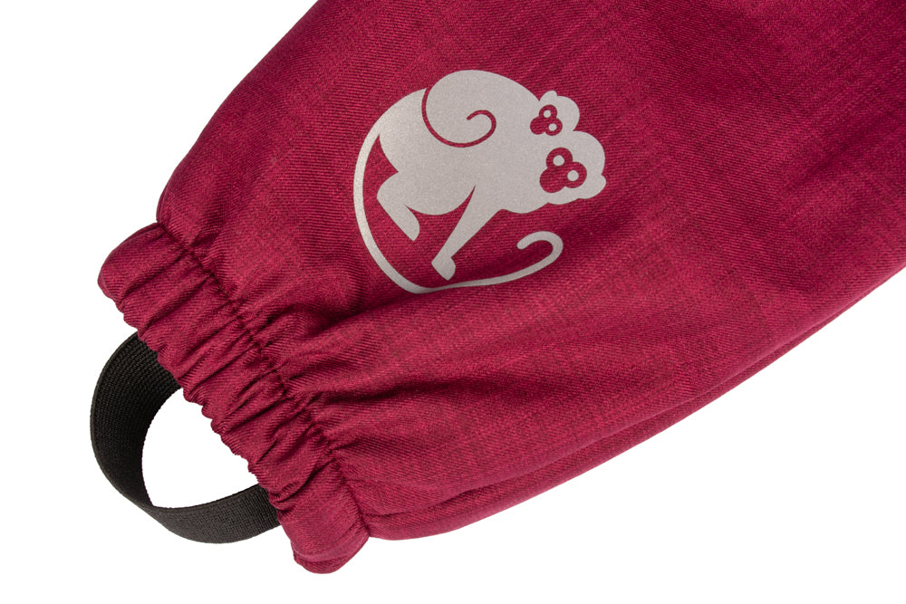 Pantaloni de iarnă extensibili din softshell pentru copii cu blăniță Monkey Mum® - Scufița Roșie bordo
