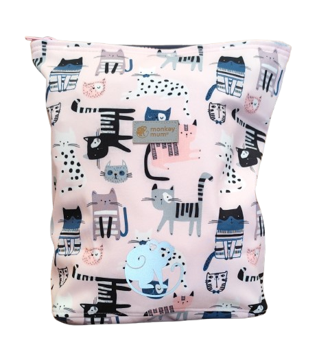 Rucsac softshell pentru copii Monkey Mum®  - Pisicuțe - Roz
