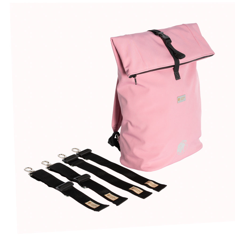 Monkey Mum® Rucsac softshell integrat pentru port-bebe Carrie - Vată de zahăr