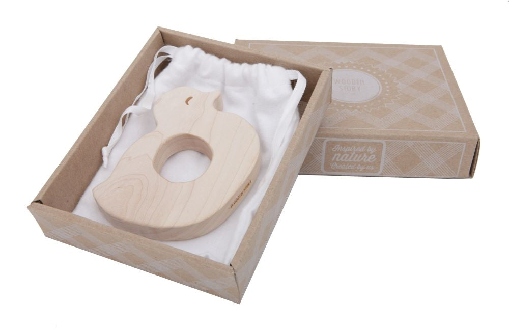 Wooden Story Inel pentru dentiție - Rățușcă